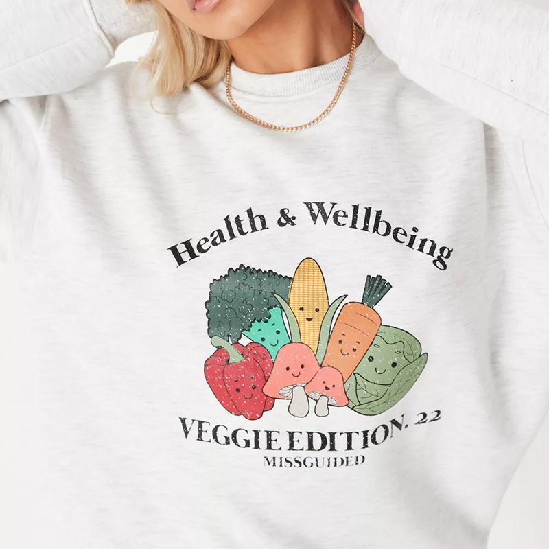 grey co ord veggie edition graphic sweatshirt