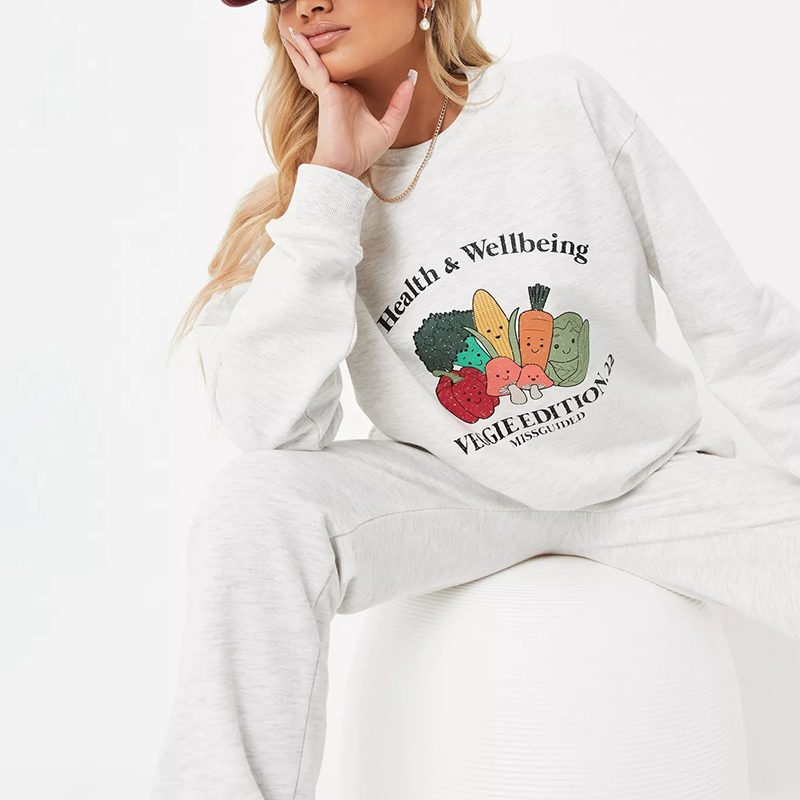 grey co ord veggie edition graphic sweatshirt