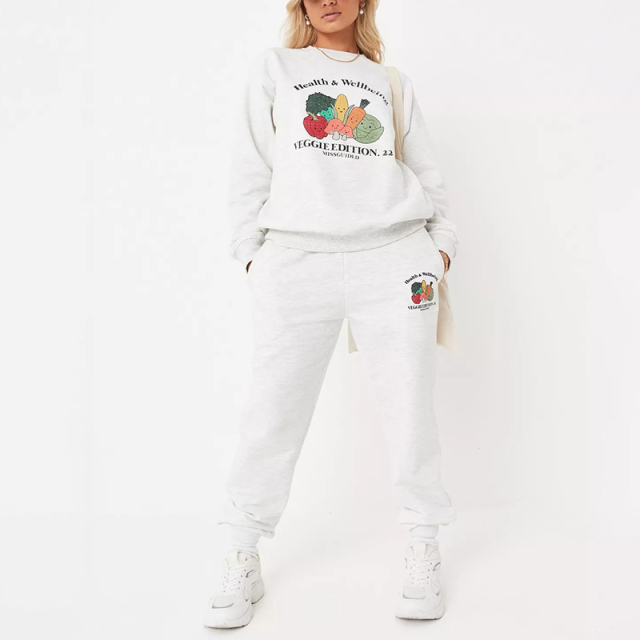 grey co ord veggie edition graphic sweatshirt