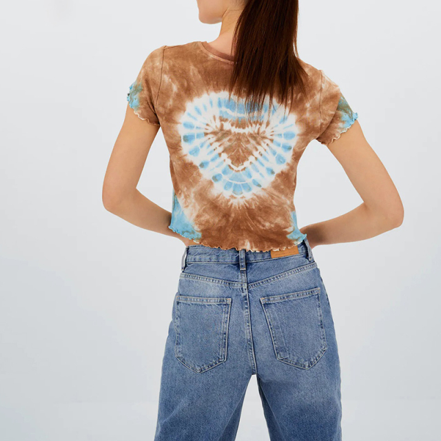 fitted print T-shirt