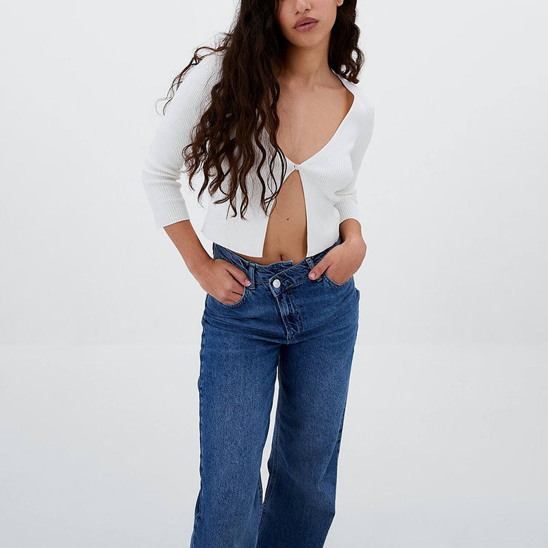 button-knit cardigan
