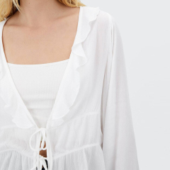 Double knotted crepe blouse