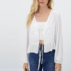 Double knotted crepe blouse