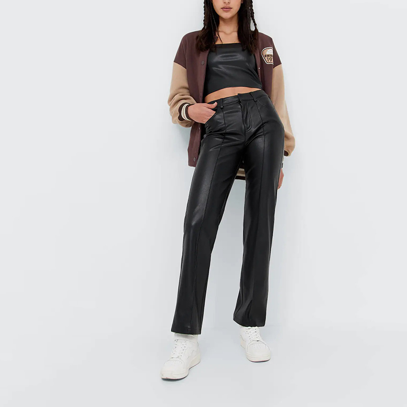 faux leather cropped top