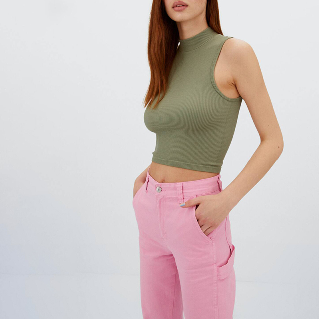 turtleneck seamless T-shirt