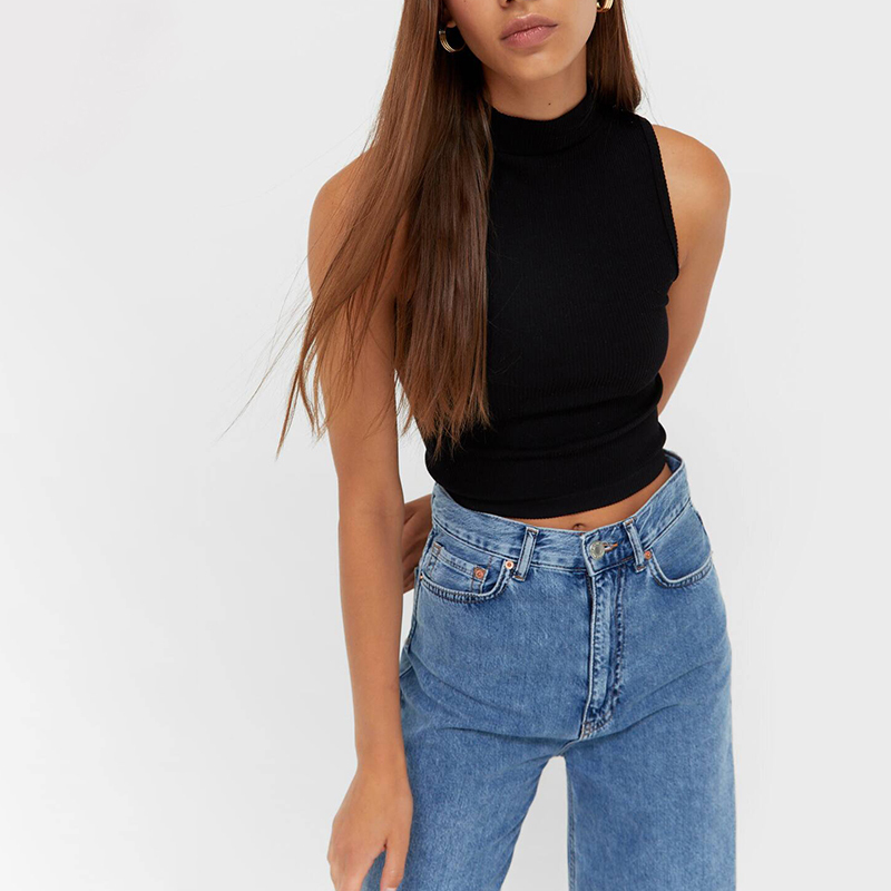 turtleneck seamless T-shirt