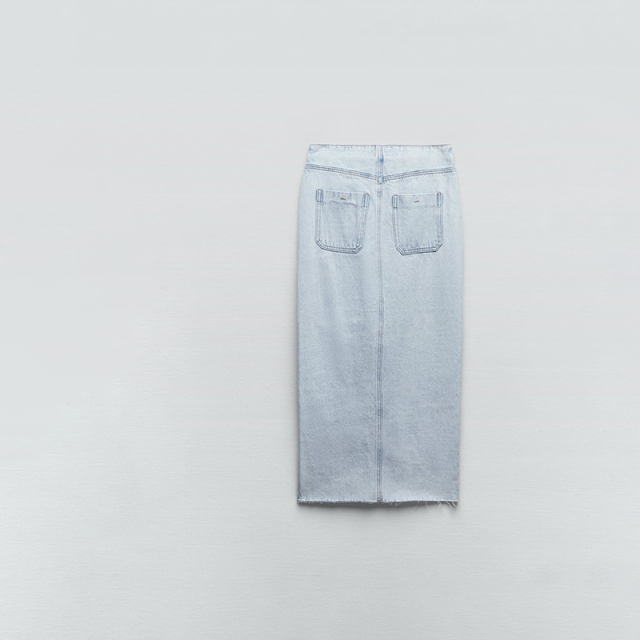denim midi skirt