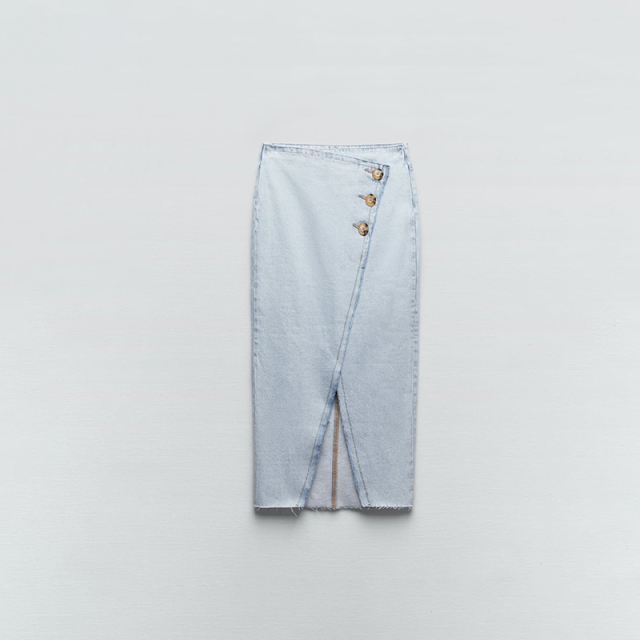 denim midi skirt