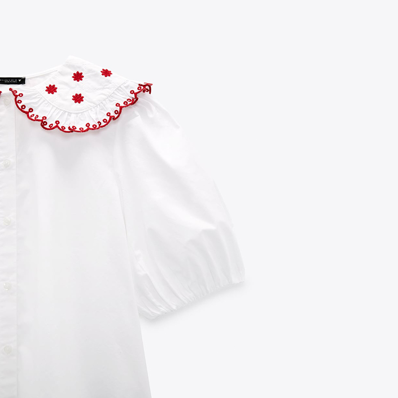 embroidered poplin shirt