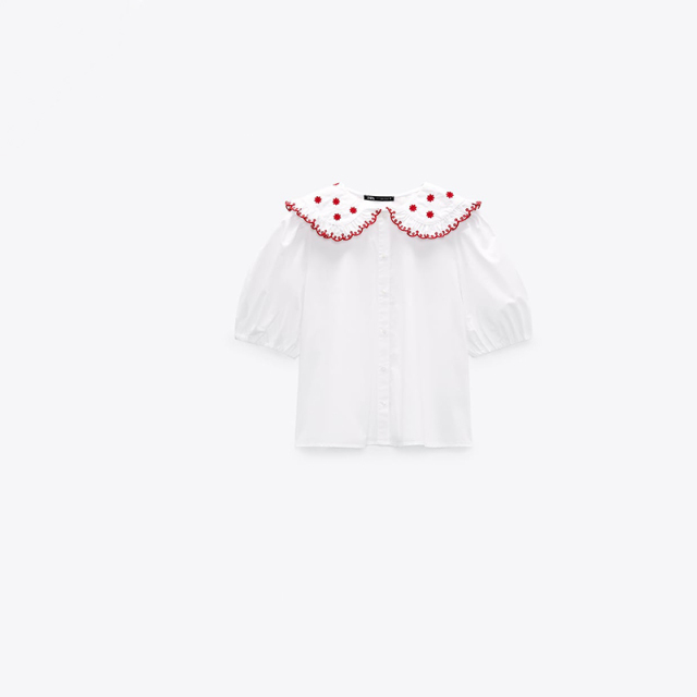 embroidered poplin shirt