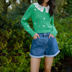 embroidered knitted sweater