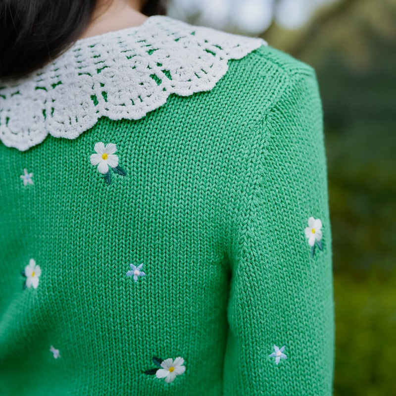 embroidered knitted sweater