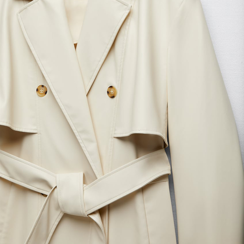 faux leather trench coat