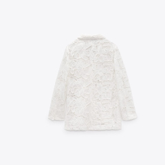 cutout double-breasted blazer