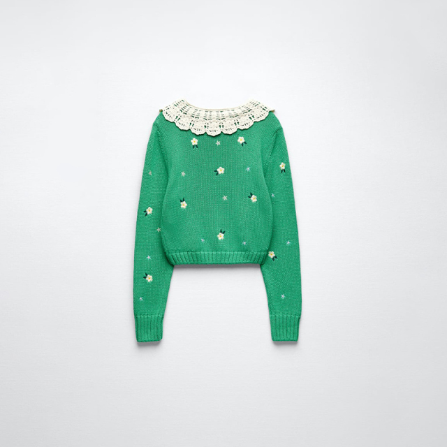 embroidered knitted sweater