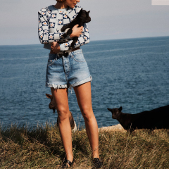 floral jacquard knitted top