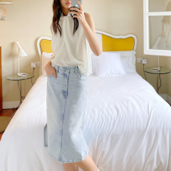 Knotted silk-satin top