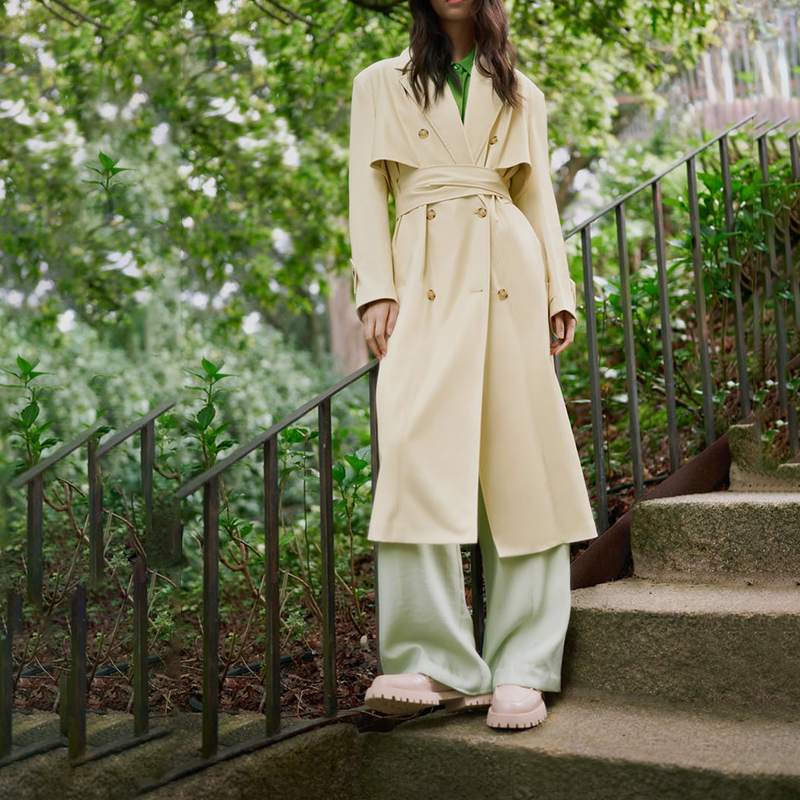 faux leather trench coat