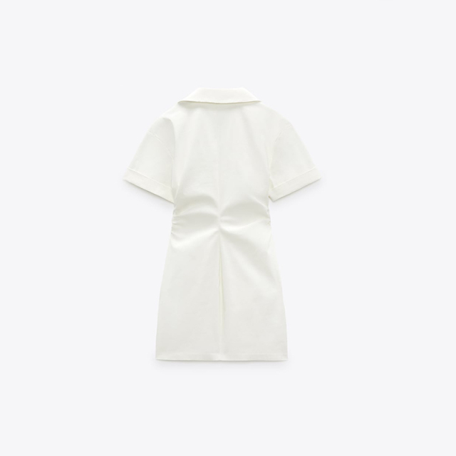STRETCHY LINEN BLEND DRESS