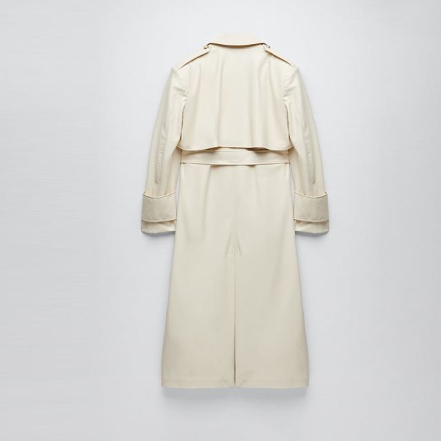 faux leather trench coat