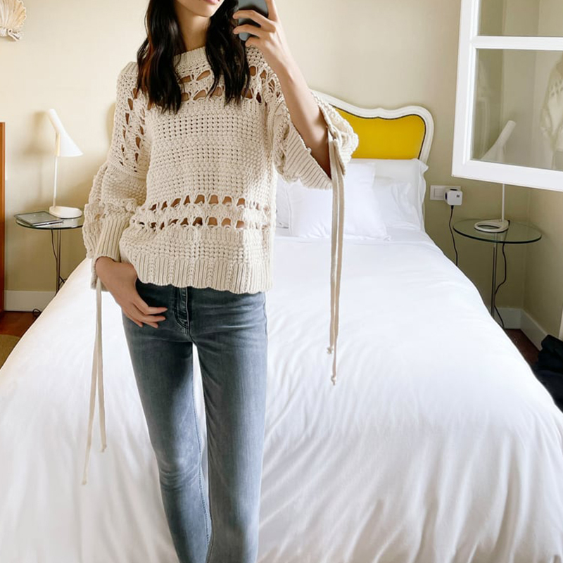 cutout knitted sweater