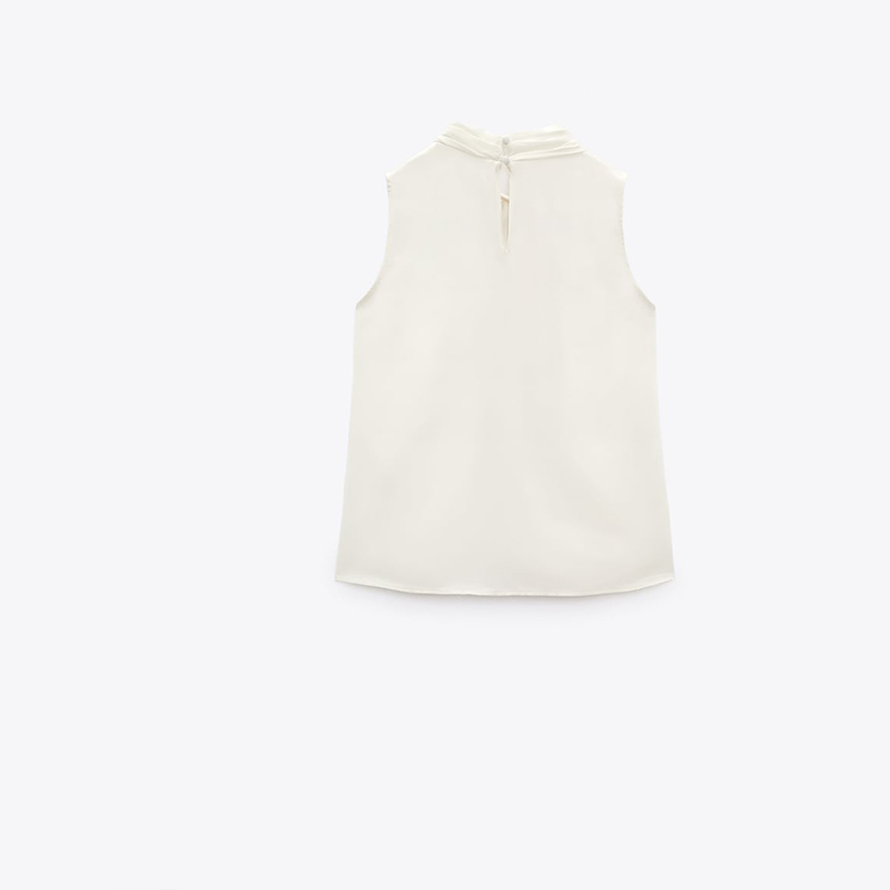 Knotted silk-satin top