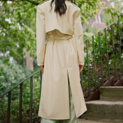 faux leather trench coat