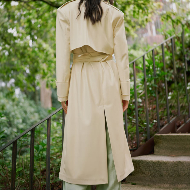 faux leather trench coat
