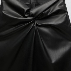 Faux Leather Midi Skirt