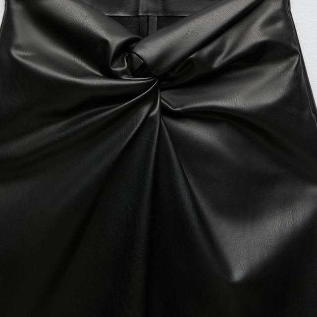 Faux Leather Midi Skirt