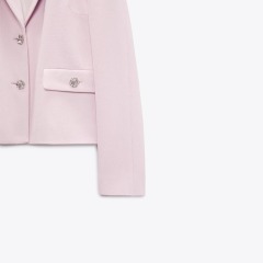 Faux Jeweled Button Casual Blazer