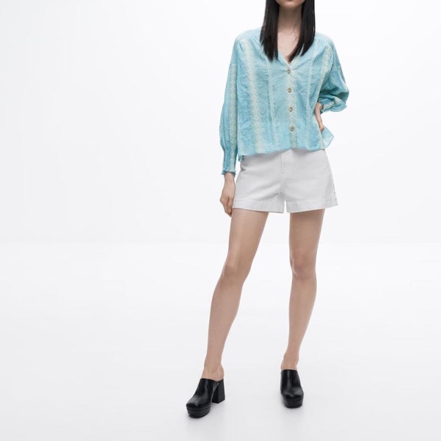 patchwork embroidered shirt