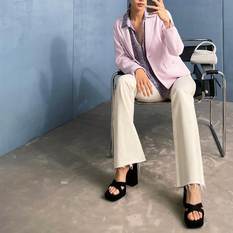 Faux Jeweled Button Casual Blazer
