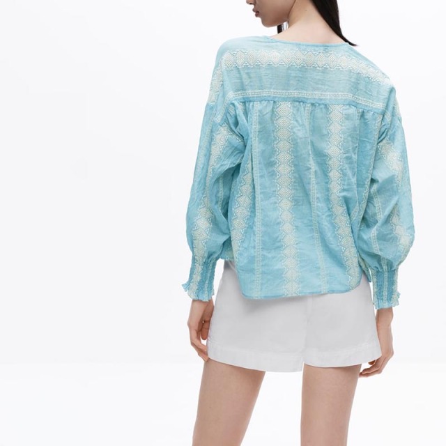 patchwork embroidered shirt