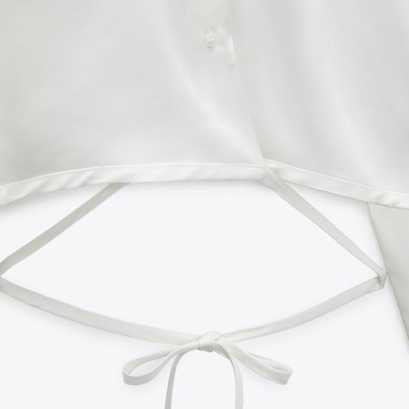 silk-satin cropped shirt