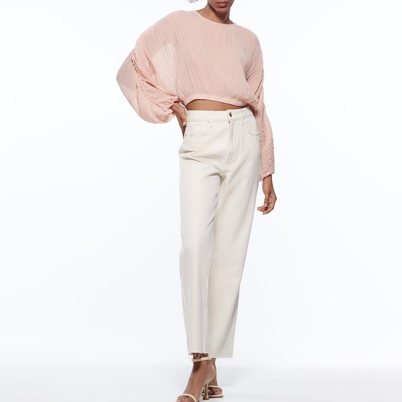 small pleated short shirt