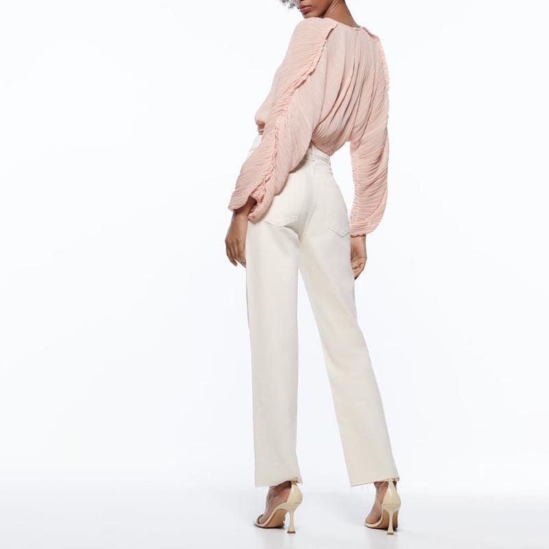 small pleated short shirt