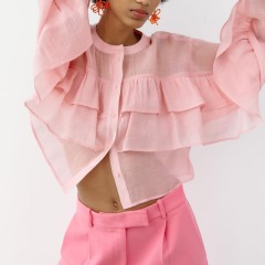 layered embellished romantic shirt