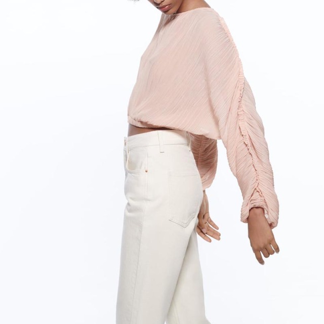 small pleated short shirt