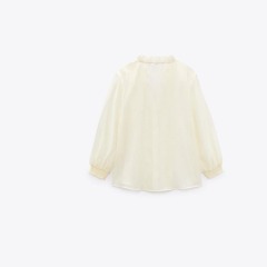 layered embellished translucent shirt