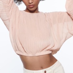 small pleated short shirt
