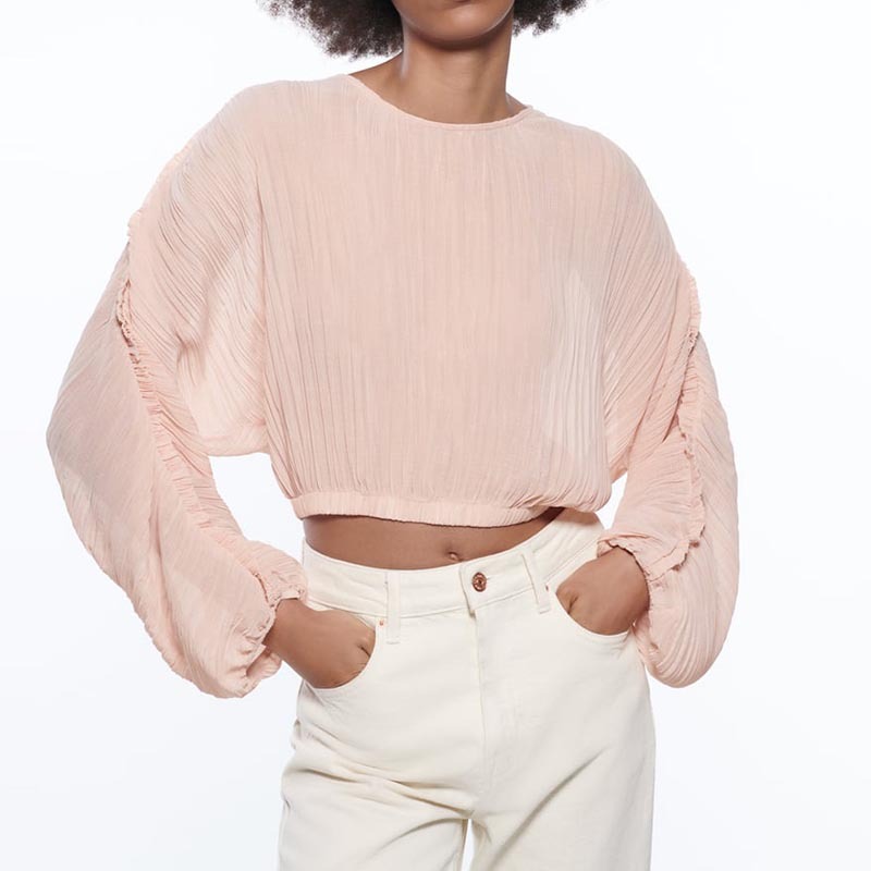 small pleated short shirt
