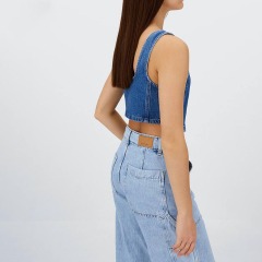 Belted Denim Top