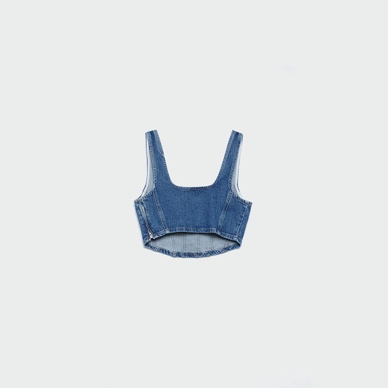Belted Denim Top