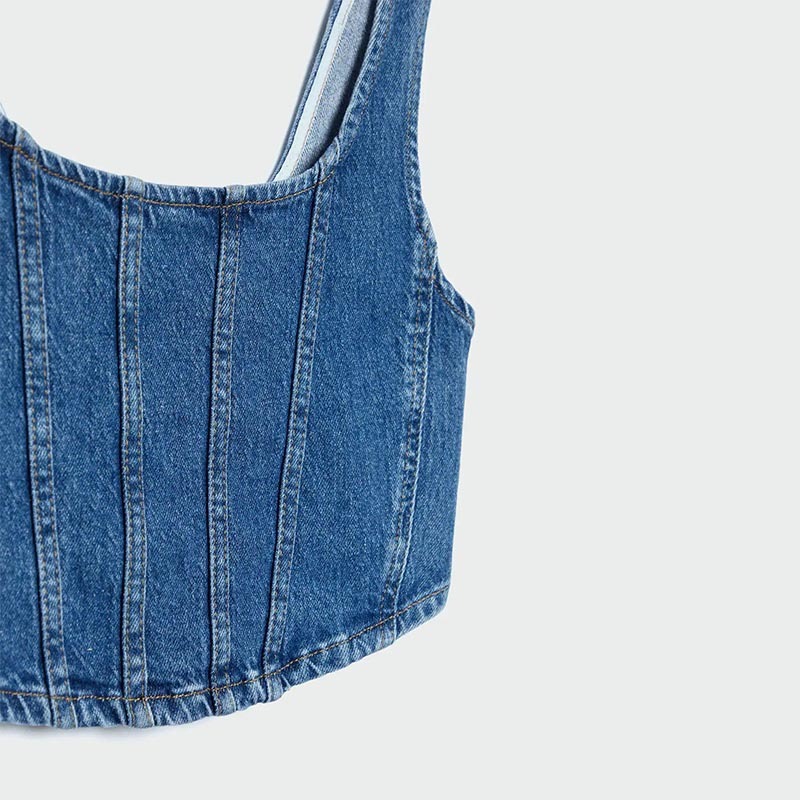 Belted Denim Top