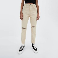 Mommy Cut Hole Jeans
