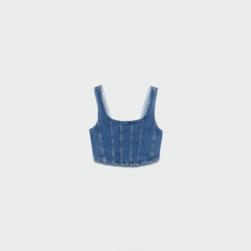 Belted Denim Top