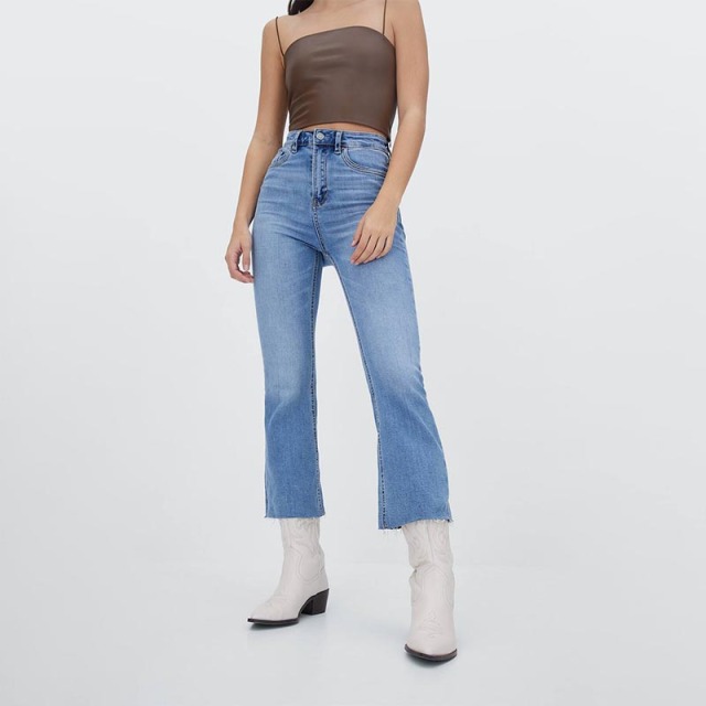 cropped flared jeans