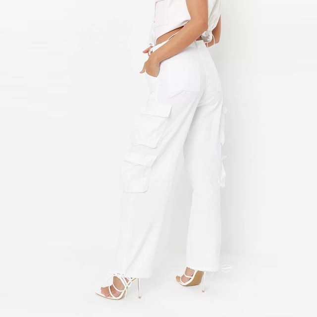 sand strappy drawcord hem pocket cargo trousers