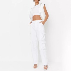 sand strappy drawcord hem pocket cargo trousers